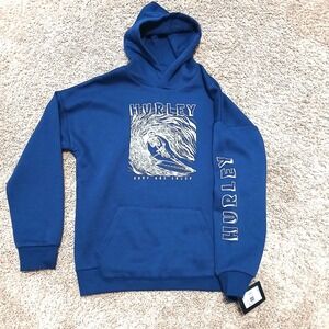 *NEW* HURLEY Sweatshirt Boy's Hoodie Pullover Size XL Navy Graphic Design